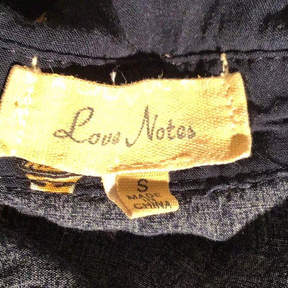 Love Notes button down blouse navy blue ice cream sundae S - Picture 3 of 6